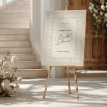 Laced in Love Soft Neutral Bridal Shower Welcome