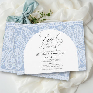 Laced in Love Something Blue Crochet Bridal Shower Invitation