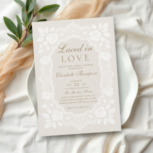 Laced in Love Vintage French Ivory Bridal Shower Invitation