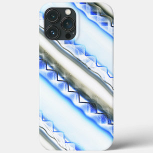 Lacelike on wide stripes in blue hue to clear grey iPhone 13 pro max case