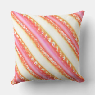 Lacelike on wide stripes in silky pink to beige    cushion