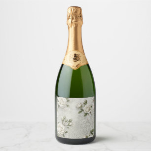 laces and roses champagne bottle label