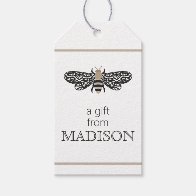 Lacewing Bee Personalised Gift Tags (Front)