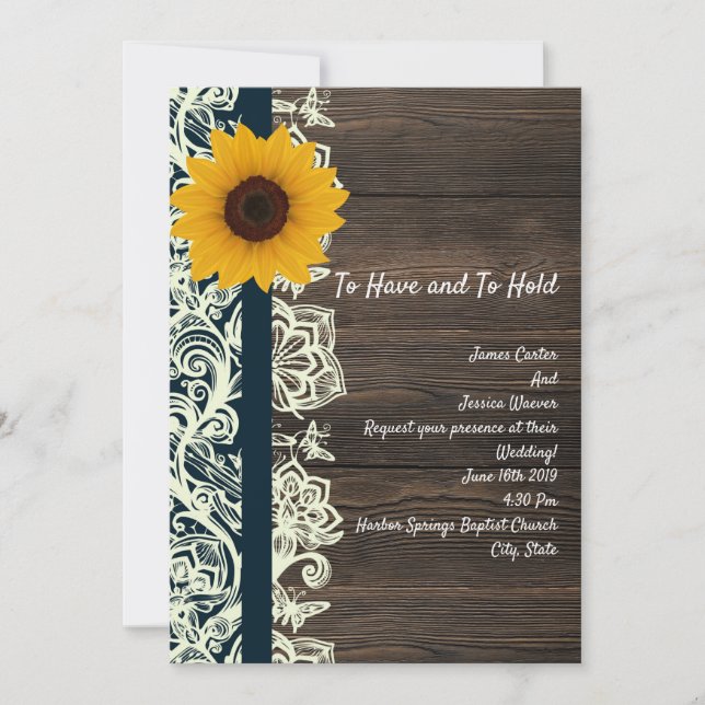 lacewood sunflower invitation (Front)