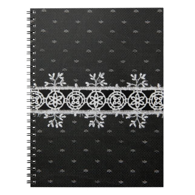lacework line on black background notebook (Front)