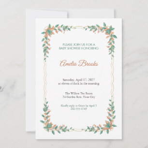 Lacework Piecrust Baby Shower Invitation