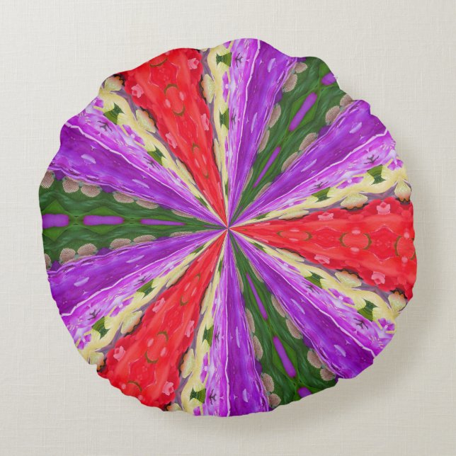 Lacey Kaleidoscope Round Cushion (Back)