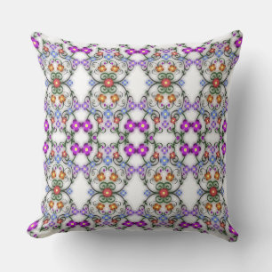 Lacey Look of Flowers on Vines Pattern  Cushion