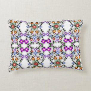 Lacey Look of Flowers on Vines Pattern Decorative Cushion