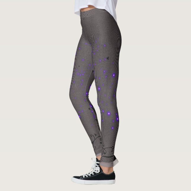 Lacey Purple Firefly Effect Leggings (Left)