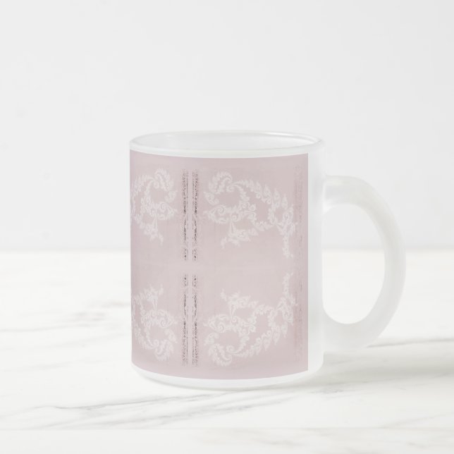 Lacey Swimmer - Heather Pink Frosted Glass Coffee Mug (Right)