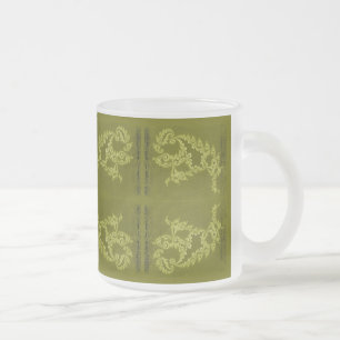 Lacey Swimmer- Olive Frosted Glass Coffee Mug