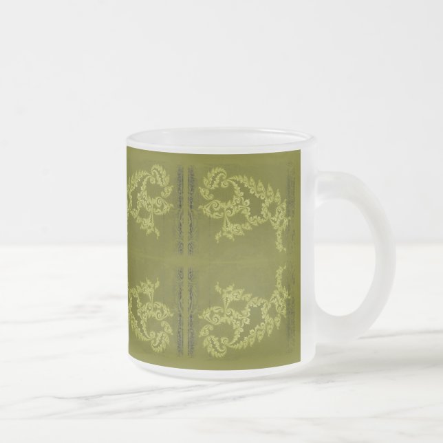Lacey Swimmer- Olive Frosted Glass Coffee Mug (Right)