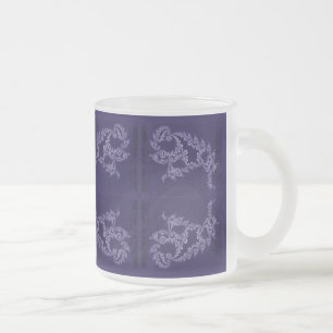 Lacey Swimmer - Purple Blue Frosted Glass Coffee Mug