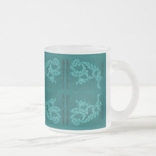 Lacey Swimmer - Teal Frosted Glass Coffee Mug