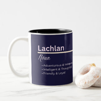 Lachlan Boy Personalized Name Definition Two-Tone Coffee Mug