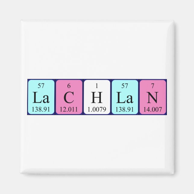 Lachlan periodic table name magnet (Front)