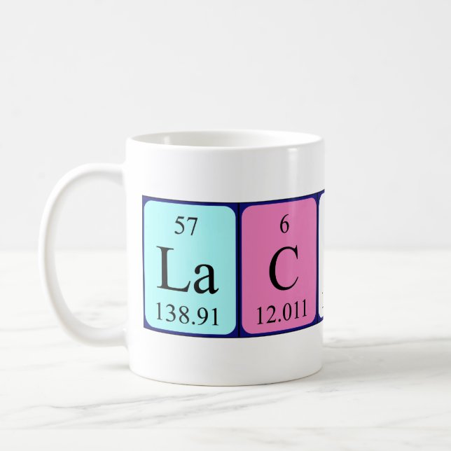 Lachlin periodic table name mug (Left)