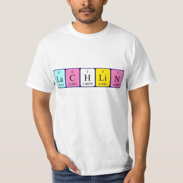 Lachlin periodic table name shirt (Front)