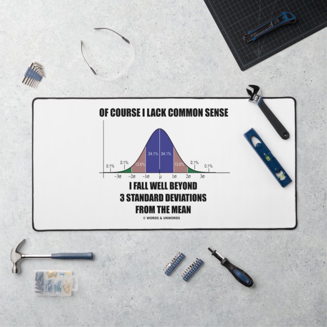 Lack Common Sense Fall Well Beyond 3 Std Devs Desk Mat (Workstation)