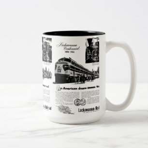 Lackawanna Railroad Centennial 1951 Two-Tone Coffee Mug