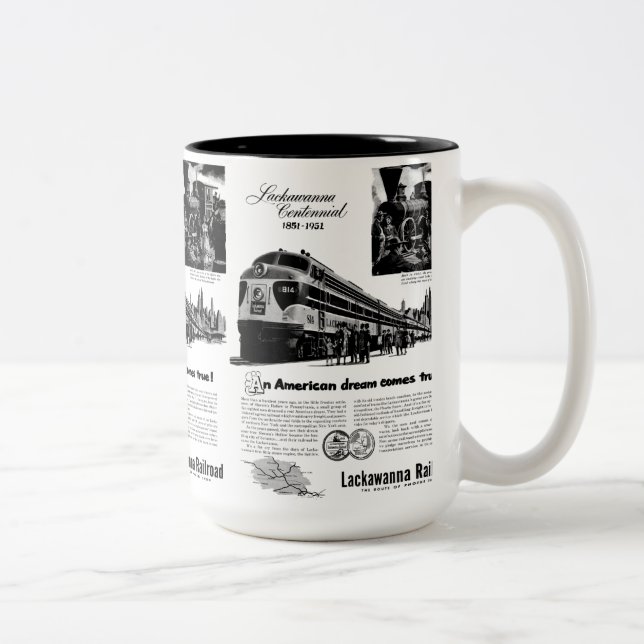 Lackawanna Railroad Centennial 1951 Two-Tone Coffee Mug (Right)