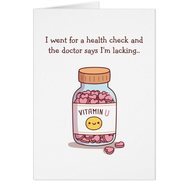 Lacking Vitamin U Funny Valentines Day (Front)