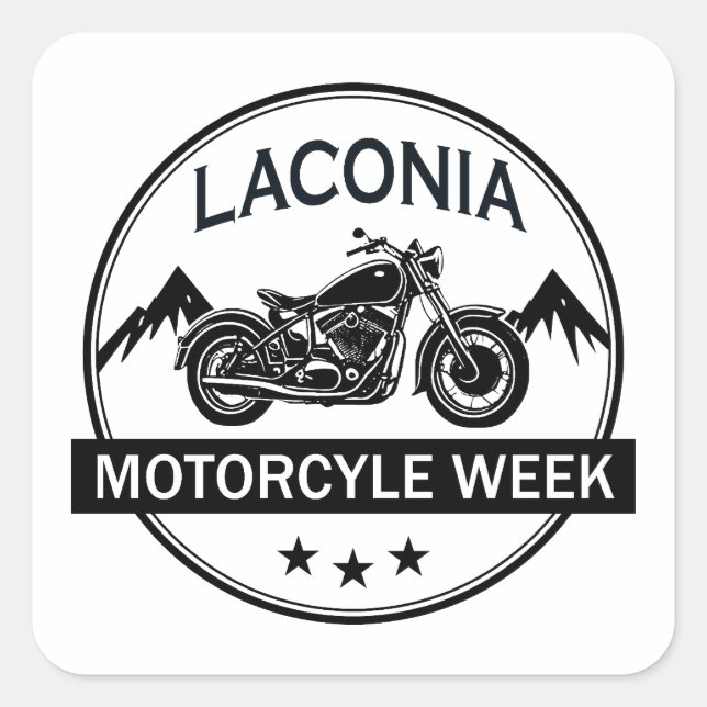 Laconia Motorcycle Week Motorbike Square Sticker (Front)