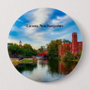 Laconia, New Hampshire, scenic landscape 10 Cm Round Badge