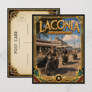 Laconia New Hampshire Vintage Art Deco Golden Age Postcard