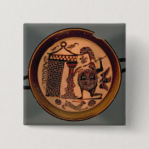 Laconian black-figure cup depicting a warrior atta 15 cm square badge