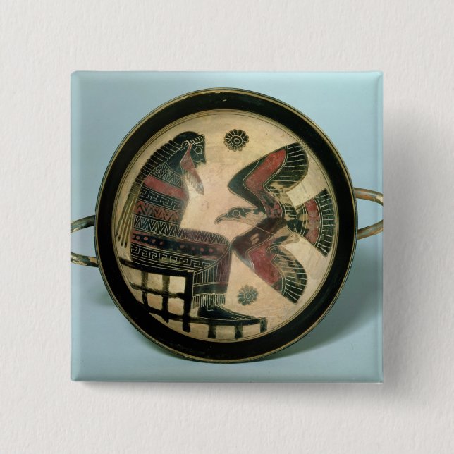 Laconian cup depicting Zeus and the eagle 15 Cm Square Badge (Front)