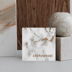 Laconic Marble Company Name Modern Square Business Card