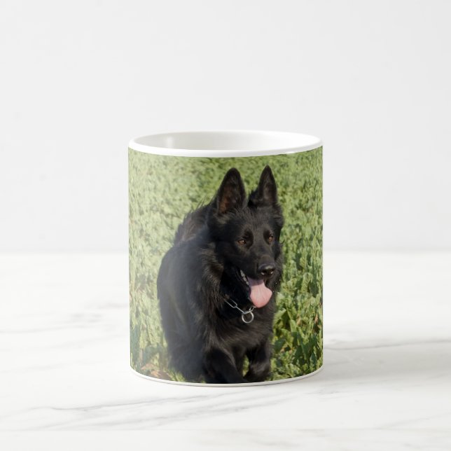 Lacquer Black German Shepherd Coffee Mug (Center)