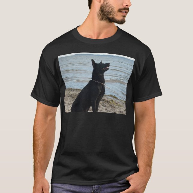 Lacquer Black German Shepherd T-Shirt (Front)