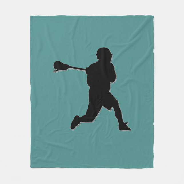 Lacrosee Player Fleece Blanket (Front)