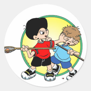 Lacrosse #2 classic round sticker