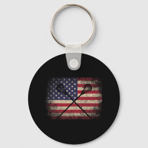 Lacrosse 4th Of July Gift American Flag Usa - Ball Key Ring