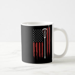 Lacrosse American Flag - Lacrosse Stick Flag Shirt Coffee Mug