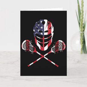 Lacrosse American Flag Lax Helmet Sticks 4th Of Ju Card
