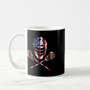 Lacrosse American Flag Lax Helmet Sticks 4th Of Ju Coffee Mug