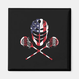 Lacrosse American Flag Lax Helmet Sticks 4th Of Ju Magnet