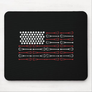 Lacrosse American Flag Lax Mum design  Mouse Mat