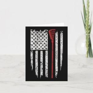 Lacrosse American Flag Men Gifts Tee Shirts Card