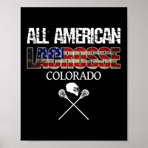 Lacrosse American Flag Team Colorado With Gear Poster