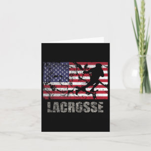 Lacrosse American Flag Usa Flag Fan Vintage Retro Card