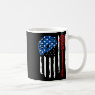 Lacrosse American Vintage Flag Lax Helmet Stick 4t Coffee Mug