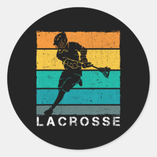 Lacrosse Apparel Vintage Flag Sport Classic Round Sticker