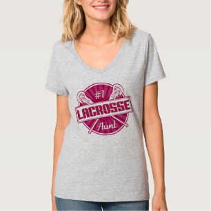 Lacrosse Aunt Name & Number Back Print T-Shirt