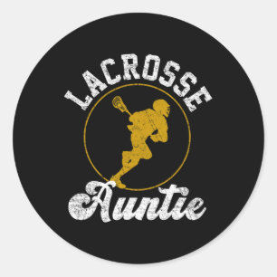 Lacrosse Auntie Lacrosse Lover Fathers Day Classic Round Sticker